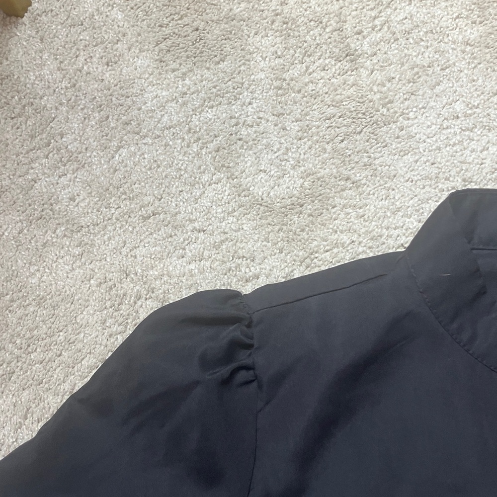 Black button up collarless shirt - Picture 3 of 4